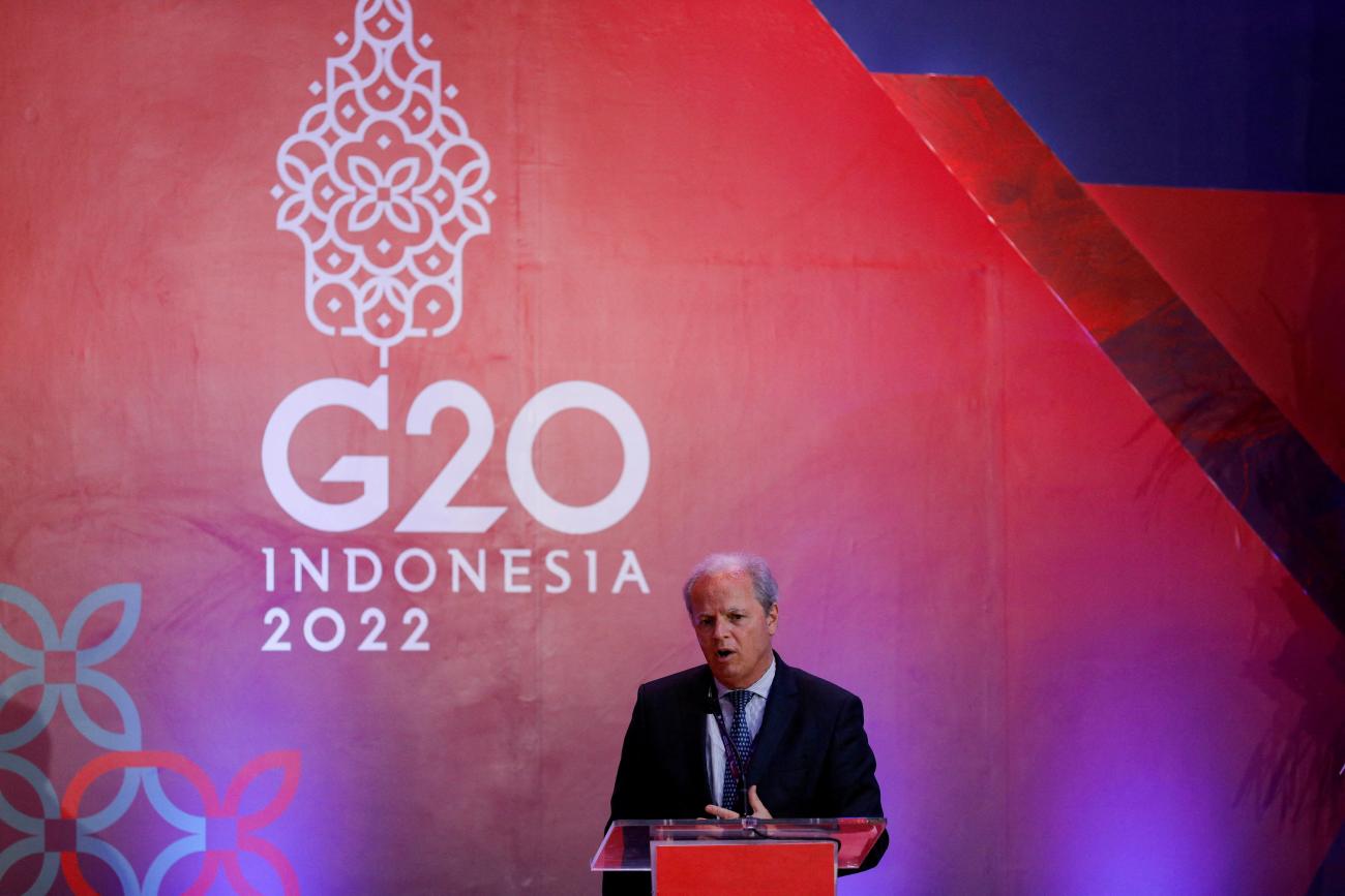 Axel van Trotsenburg, World Bank managing director of operations, speaks during the launching of the pandemic fund ahead of the G20 Summit, in Nusa Dua, Bali, Indonesia, on November 13, 2022.