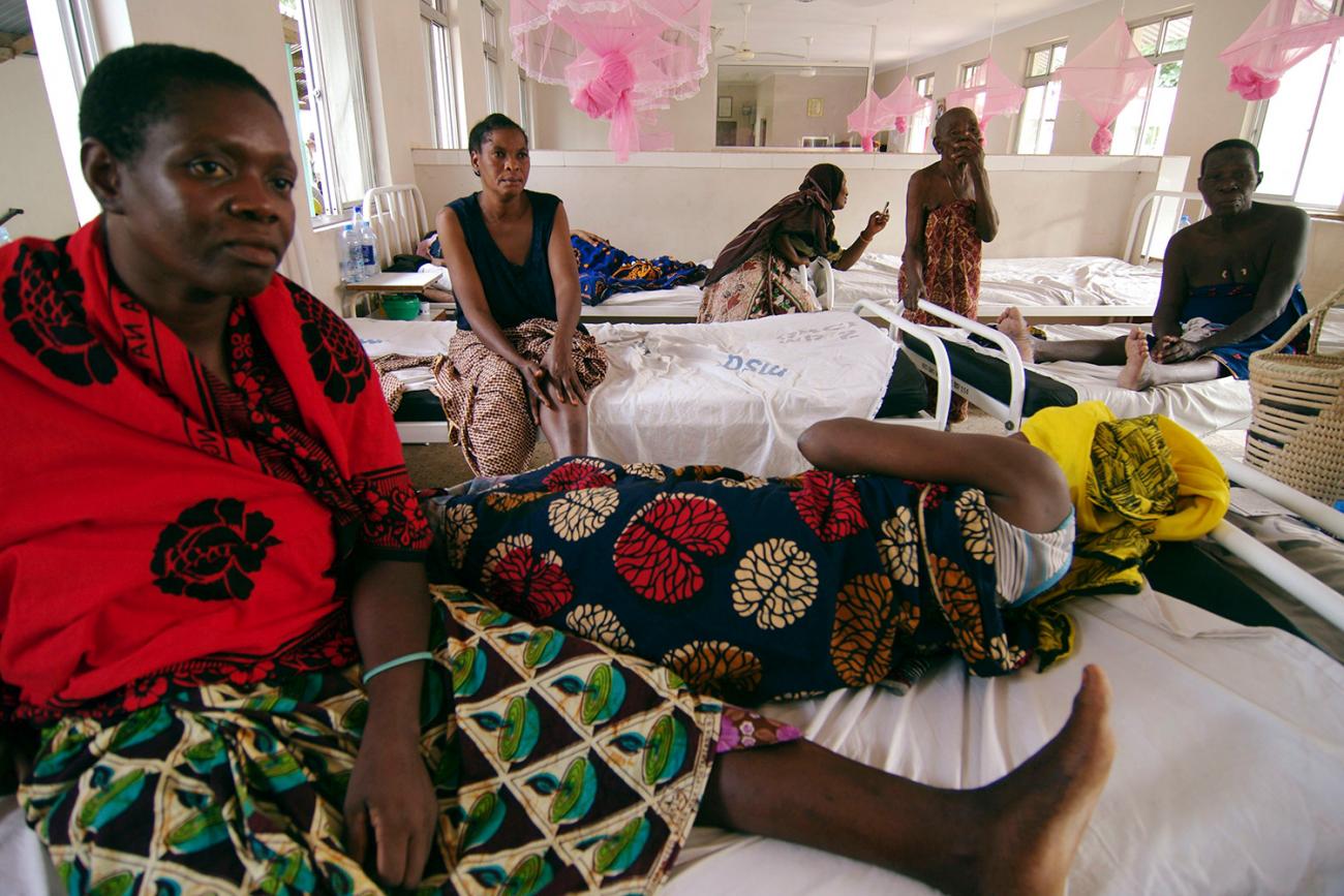 The phot shows a corner of a crowded ward with several women pictured in the frame. 