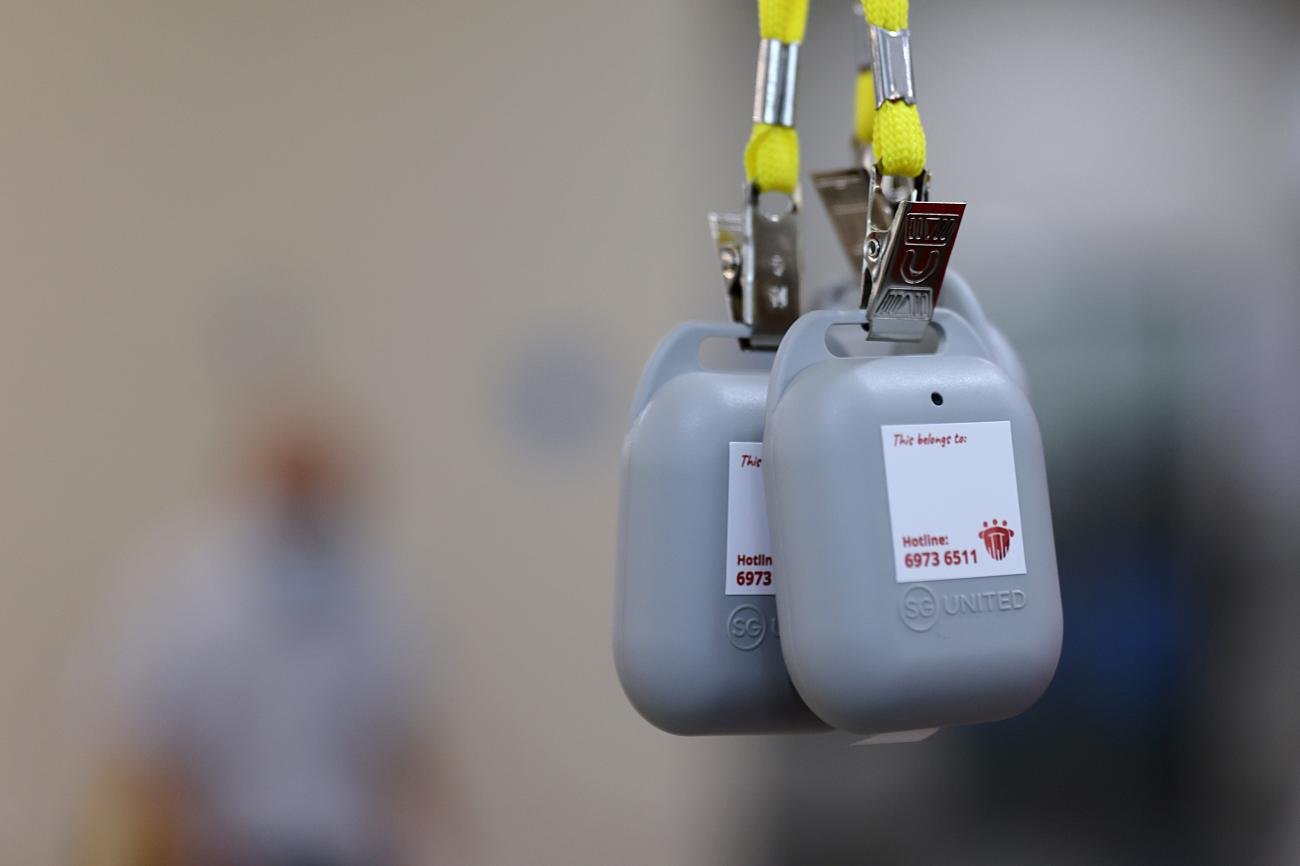 TraceTogether tokens are seen before being distributed to residents at Jalan Besar Community Club, as the government speeds up contact tracing efforts to curb the spread of the coronavirus disease (COVID-19), in Singapore September 14, 2020. REUTERS/Edgar Su