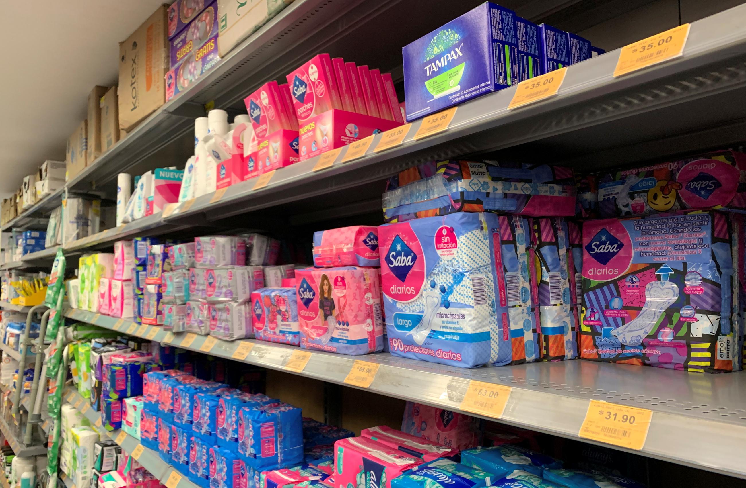 Menstrual product aisle