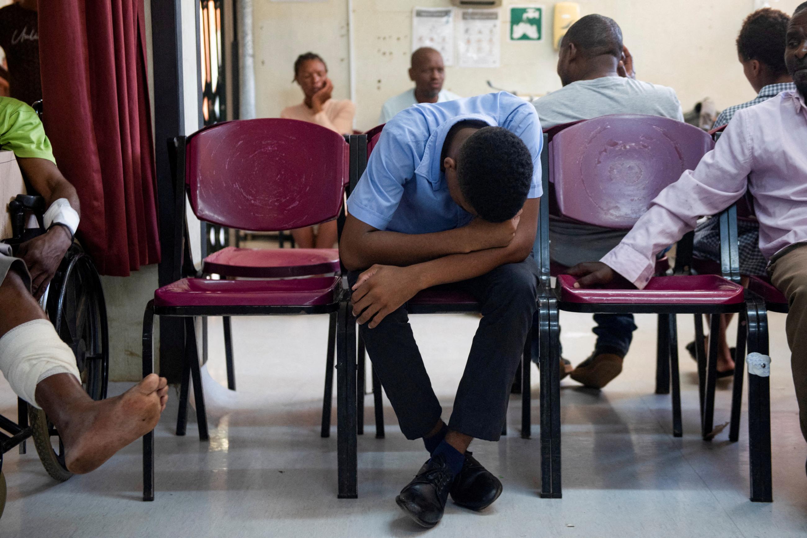 Patients await treatment at Klerksdorp Tshepong public district hospital.