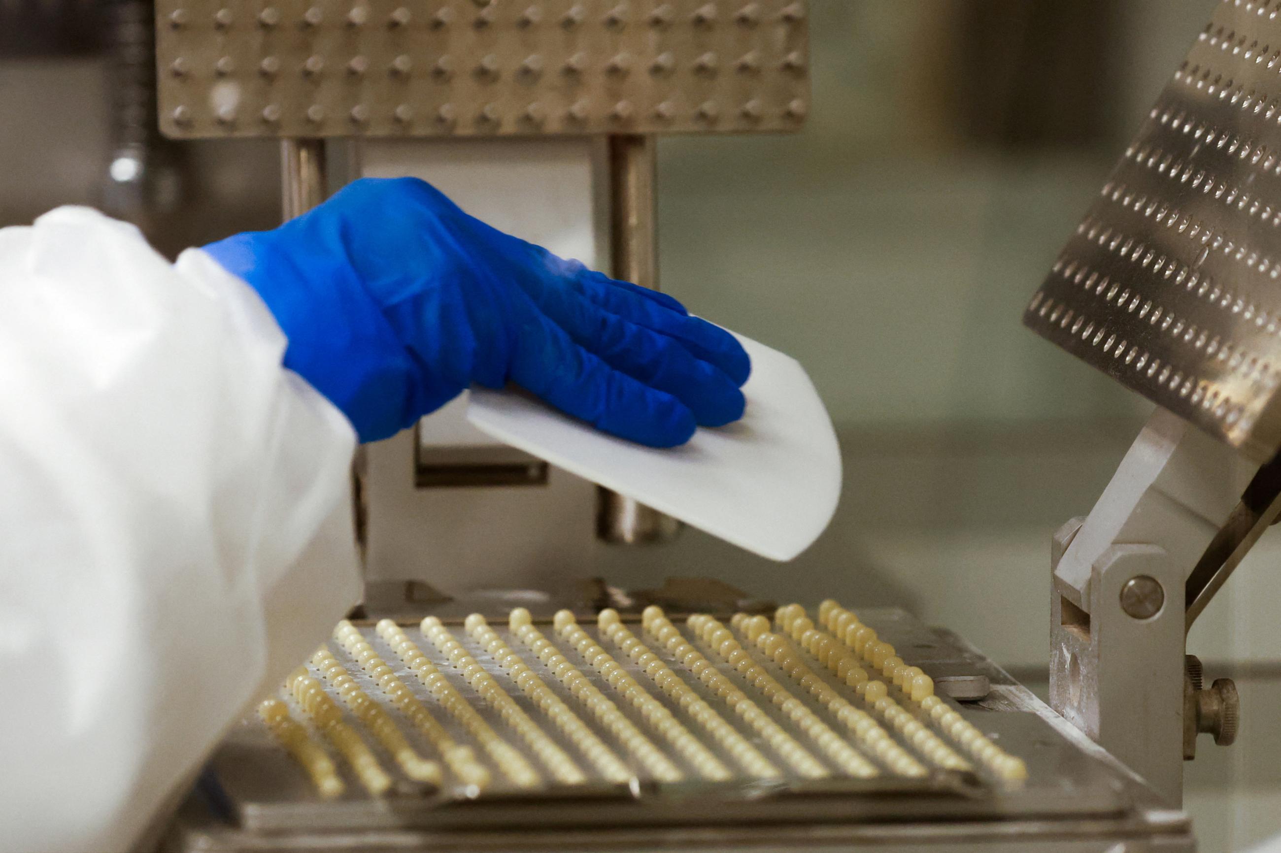 Capsules of amoxicillin are seen at the Delpech pharmacy